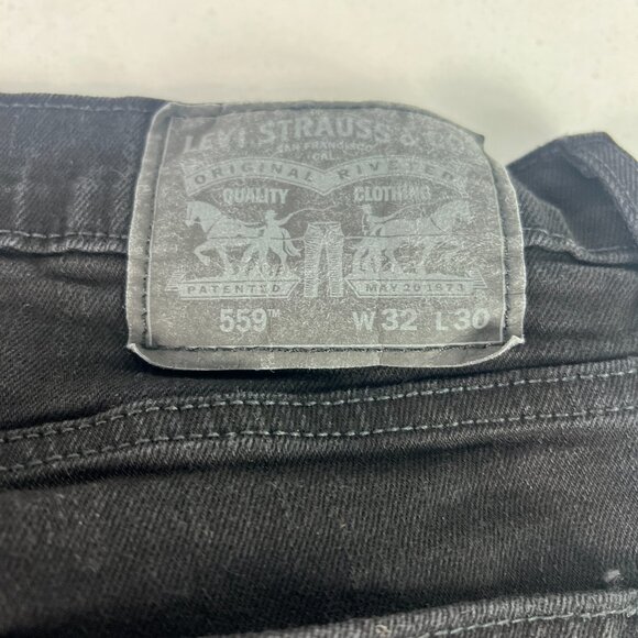 Levi's Jeans Men 33x29* 559 Relaxed Straight Black Faded Stretch Denim Tag 32x30 - Picture 9 of 16